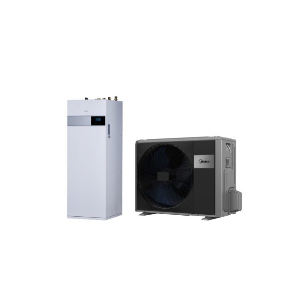 Термопомпа Midea M-Thermal Arctic R32 MHA-V6W/D2N8-B2 + HBT-A100/190CD30GN8-B2 + бойлер 190 л – 6 kW, монофазна