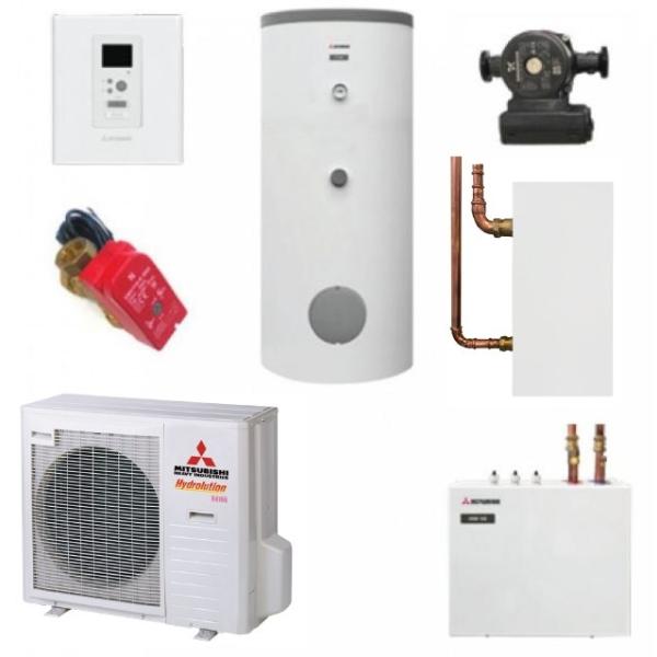 Термопомпа Mitsubishi Heavy Hydrolution HSB100-W + FDCW71VNX-W + бойлер 300 л